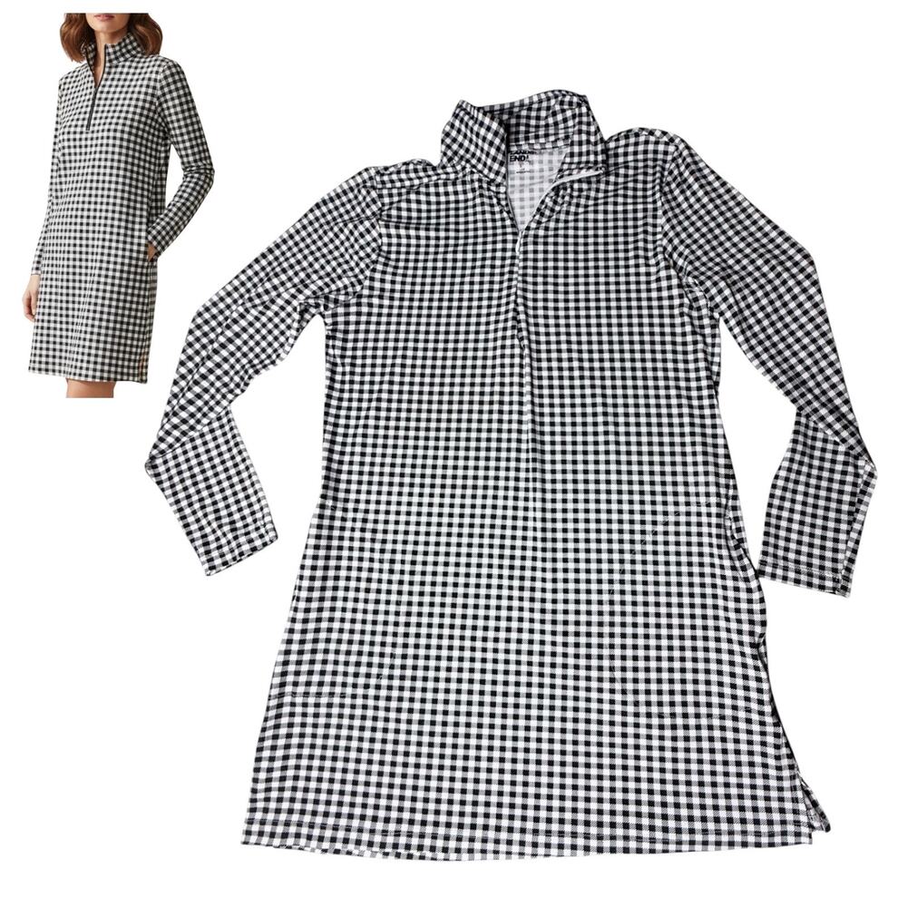 Lands End Tunic Dress Swim Beach Cover Up Women's Small Melange Jersey Collared